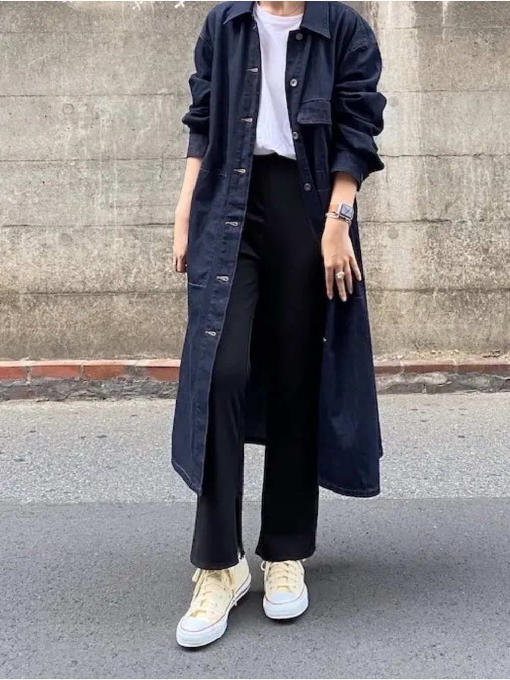 Black version - Uniqlo U (Lemaire designers) 100% cotton denim trench coat